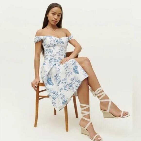 REFORMATION Alessa Lace-Up Linen Espadrilles Sz 10 Cream White - Picture 4 of 14